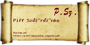 Piff Szörénke névjegykártya
